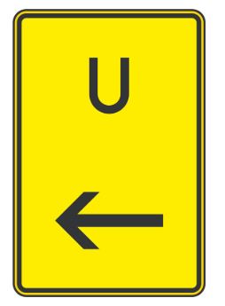 VZ Umleitung Pfeil links 630x420mm Nr.455-11