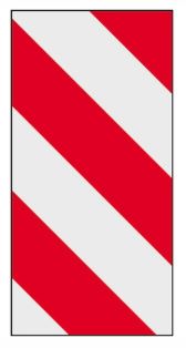 Warnmarkierung ROT-WEISS 141x705mm Rechtsweisend