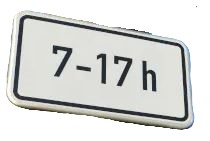 VZ Zusatzschild ZZ1040-30  7-17h  zeitlich Beschränkung